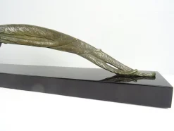 Große Art Deco Skulptur von Fasan von H. Robert, 1920er