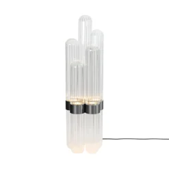 Große Cactus Stehlampe in Transparent mit schwarzem Mittelteil von Mickael Koska für Pulpo