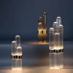Große Cactus Stehlampe in Transparent mit schwarzem Mittelteil von Mickael Koska für Pulpo