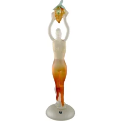 Große Frau mit Trauben Murano Skulptur aus mundgeblasenem Kunstglas, 1960er