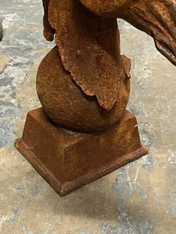 Große Pferdekopf Statue aus Gusseisen