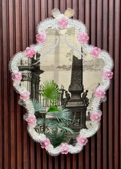 Großer Venezianischer Wandspiegel aus Muranoglas, 1950er