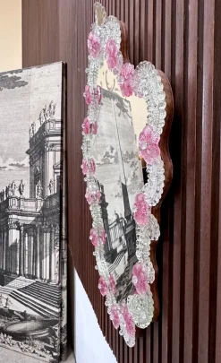 Großer Venezianischer Wandspiegel aus Muranoglas, 1950er