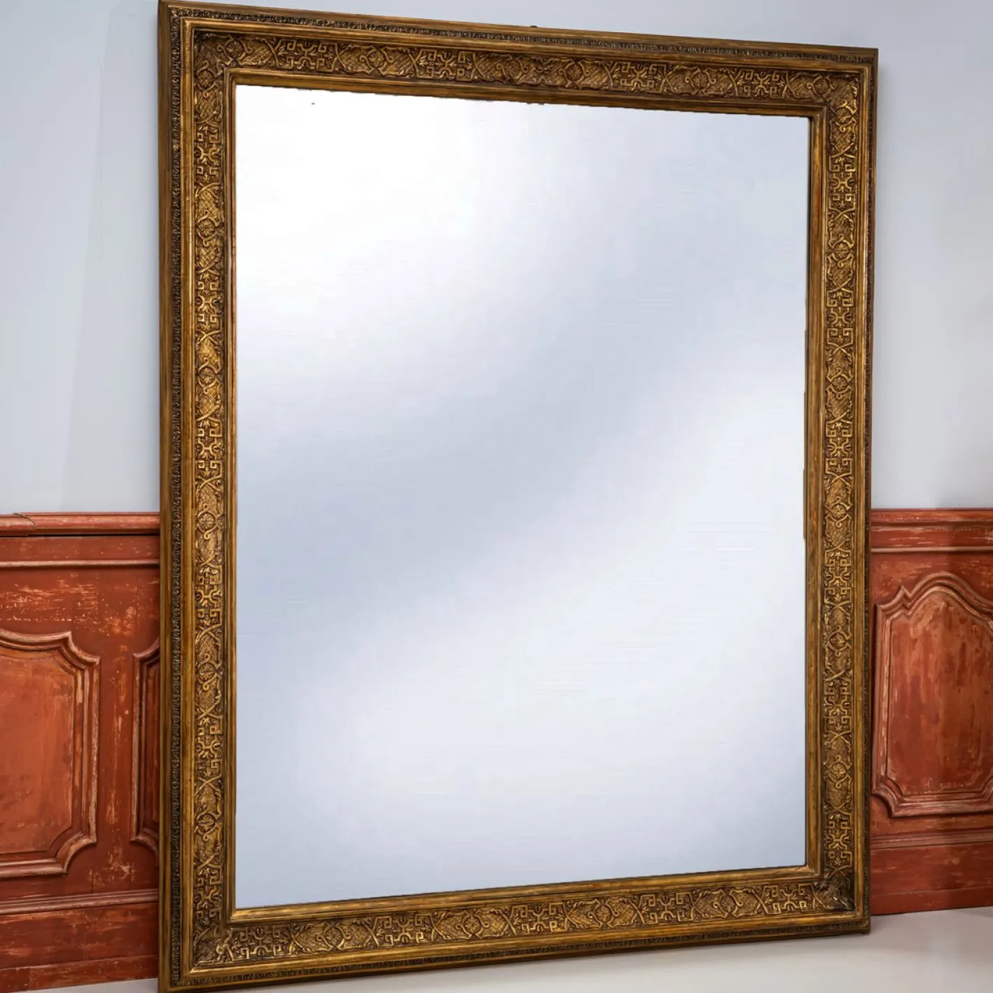 Großer Vergoldeter Wandspiegel im Régence-Stil, Frankreich, 1800er