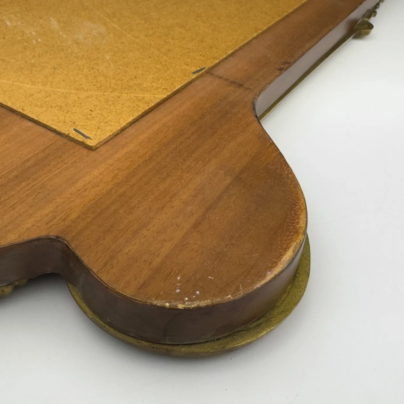 Großer Vintage Wandspiegel mit Holzrahmen, 1950er