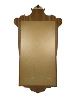 Großer Vintage Wandspiegel mit Holzrahmen, 1950er