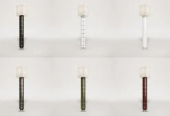 Handgefertigte Stehlampe aus Keramik & Glas mit polierter bernsteinfarbener Glasur von Artem Zakharchenko-Halytskyi