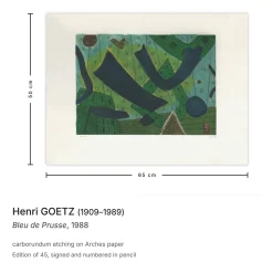 Henri Goetz, Preussian Blue, 1988, Carborundum Radierung