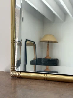 Hollywood Regency Wandspiegel aus Messing, 1960er