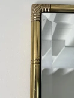 Hollywood Regency Wandspiegel aus Messing, 1960er
