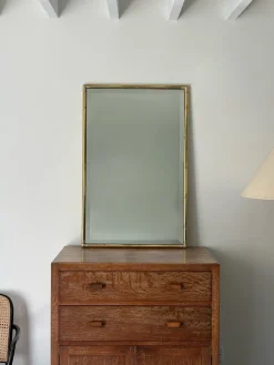 Hollywood Regency Wandspiegel aus Messing, 1960er