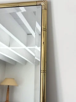 Hollywood Regency Wandspiegel aus Messing, 1960er