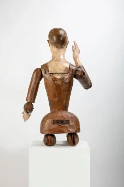 Italiano Ignoto, Gegliederte Maler-Schaufensterpuppe, 1790, Holz mit Glasdetails