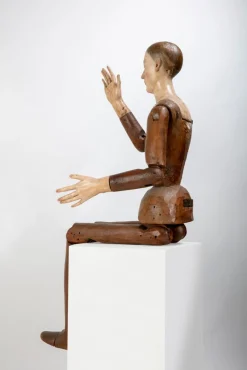 Italiano Ignoto, Gegliederte Maler-Schaufensterpuppe, 1790, Holz mit Glasdetails