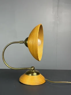 Italienische Mid-Century Wandleuchte aus Bleistiftrohrblatt aus Rattan, Bambus & Messing, 1970er