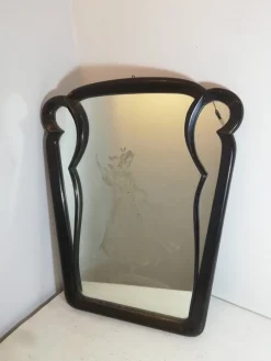 Italienischer Art Deco Spiegel mit Schmirgelglas, 1940er