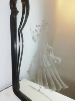 Italienischer Art Deco Spiegel mit Schmirgelglas, 1940er