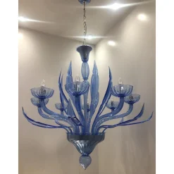 Italienischer Bluino Kronleuchter aus Muranoglas von Simoeng