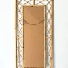 Italienischer Mid-Century Spiegel mit Rahmen aus Bambus mit Rautengitter, 1970er