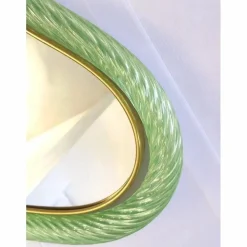 Italienischer Murano Glas Spiegel in Grau von Simoeng