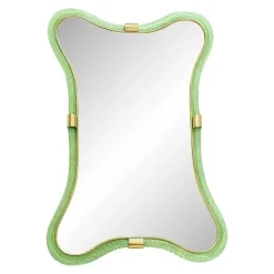 Italienischer Murano Glas Spiegel in Grau von Simoeng