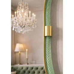 Italienischer Murano Glas Spiegel in Grau von Simoeng