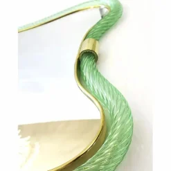 Italienischer Murano Glas Spiegel in Grau von Simoeng