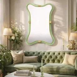 Italienischer Murano Glas Spiegel in Grau von Simoeng