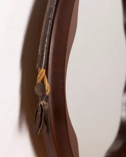 Italienischer Vintage Wandspiegel aus Formholz, 1970er