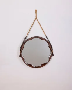 Italienischer Vintage Wandspiegel aus Formholz, 1970er