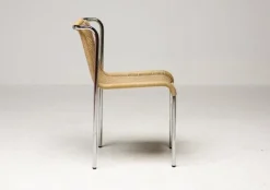 Italienische S5 Esszimmerstühle aus Chrom & Seil von Gabriele Mucchi, 1980, 4er Set