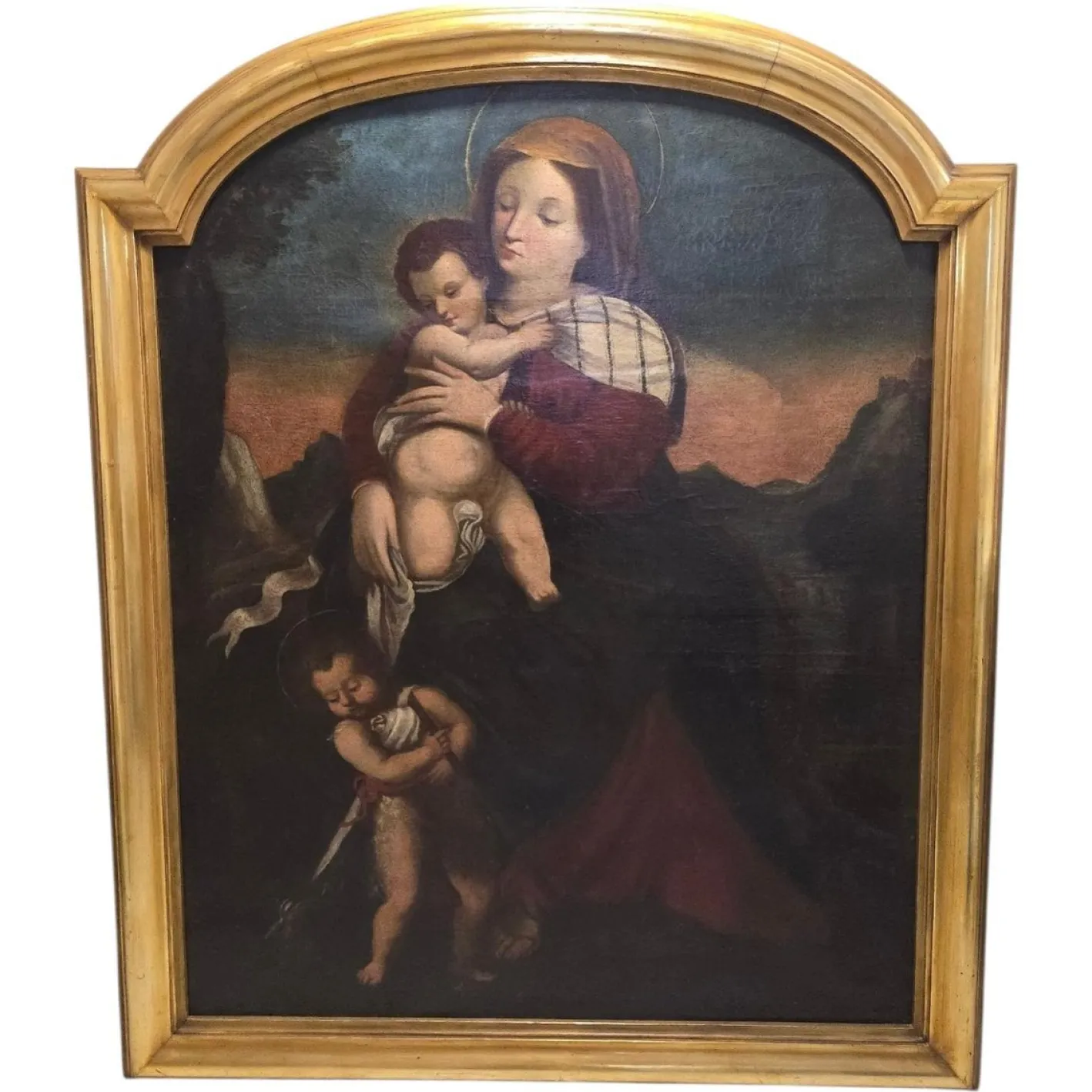 Italienisches Ölgemälde auf Leinwand, 1690er, gerahmt
