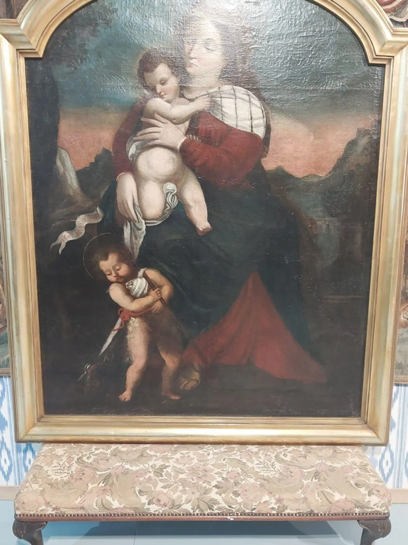 Italienisches Ölgemälde auf Leinwand, 1690er, gerahmt