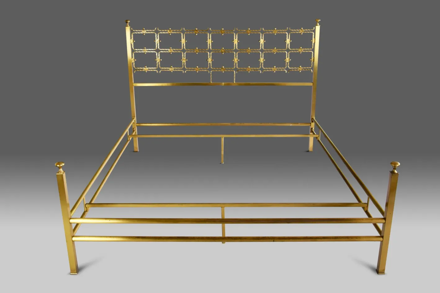 Italienisches Mid-Century Messing Doppelbett von Osvaldo Borsani