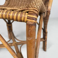 Italienische Vintage Art Deco Stühle aus Rattan, 1930er, 4er Set