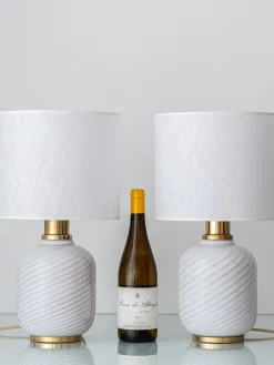 Italienische Vintage Tischlampen aus Muranoglas & Opalglas, 1960er, 2er Set