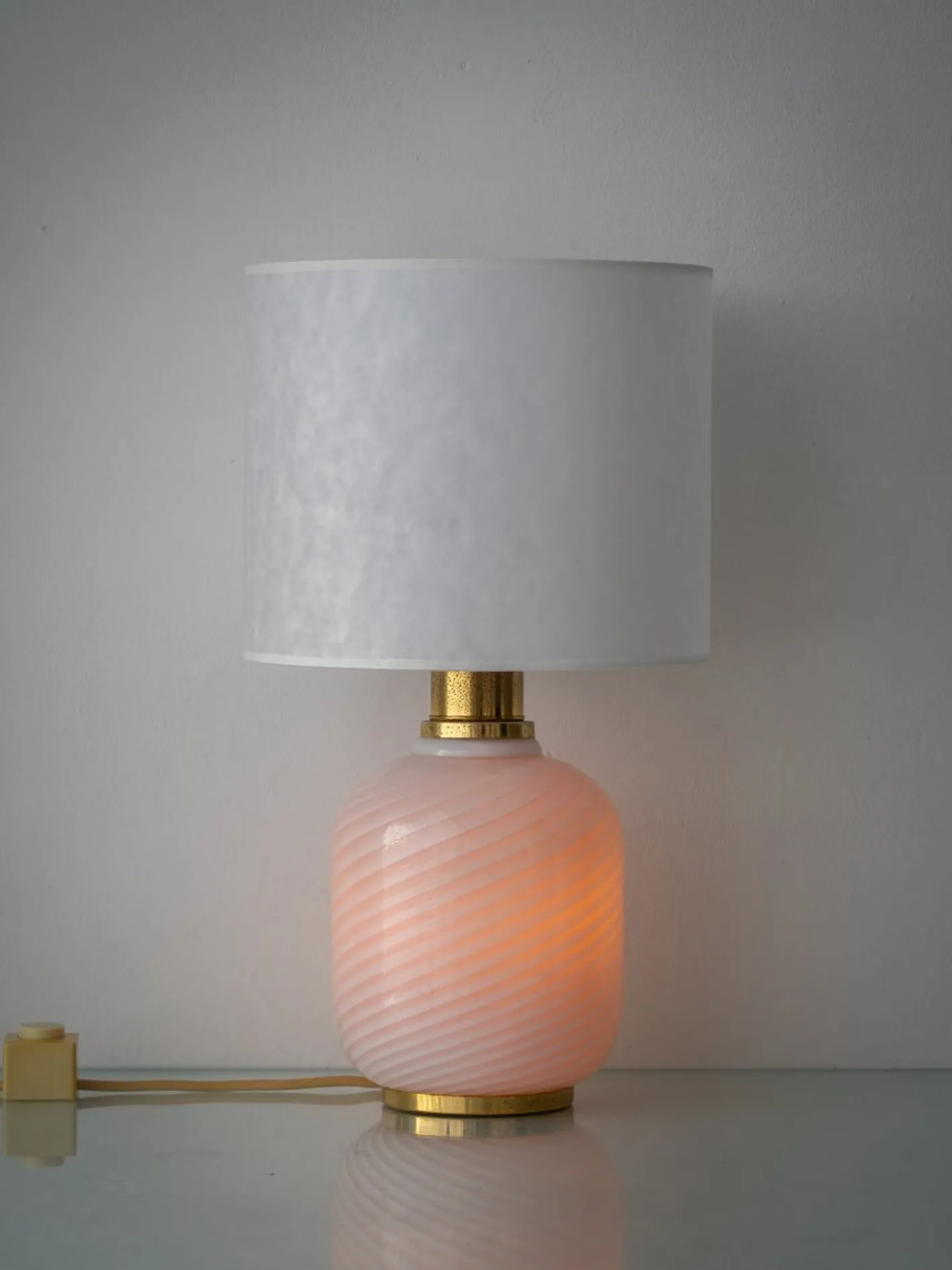 Italienische Vintage Tischlampen aus Muranoglas & Opalglas, 1960er, 2er Set