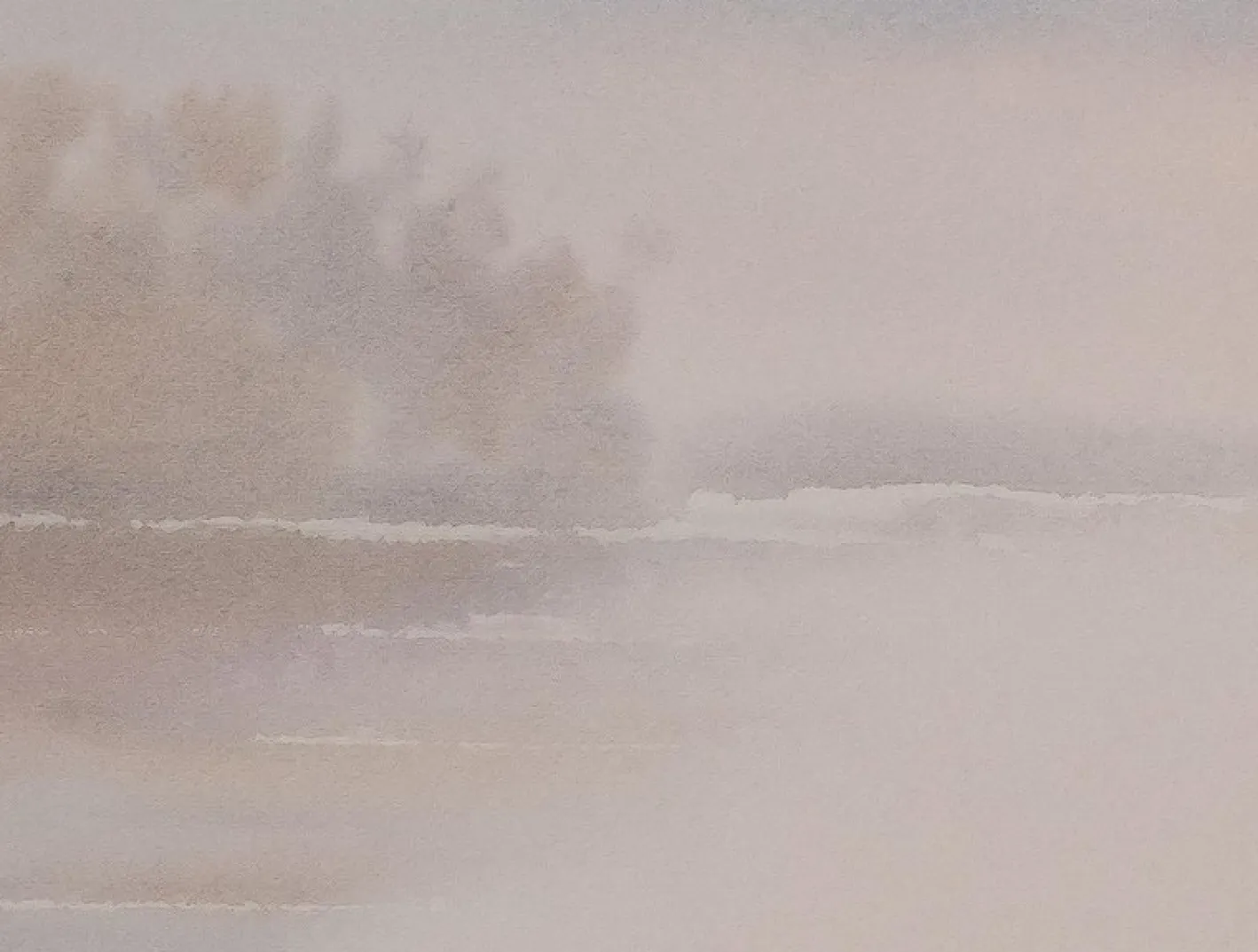 Jacques Noury, The Boat at the Edge of the Lake, Aquarell