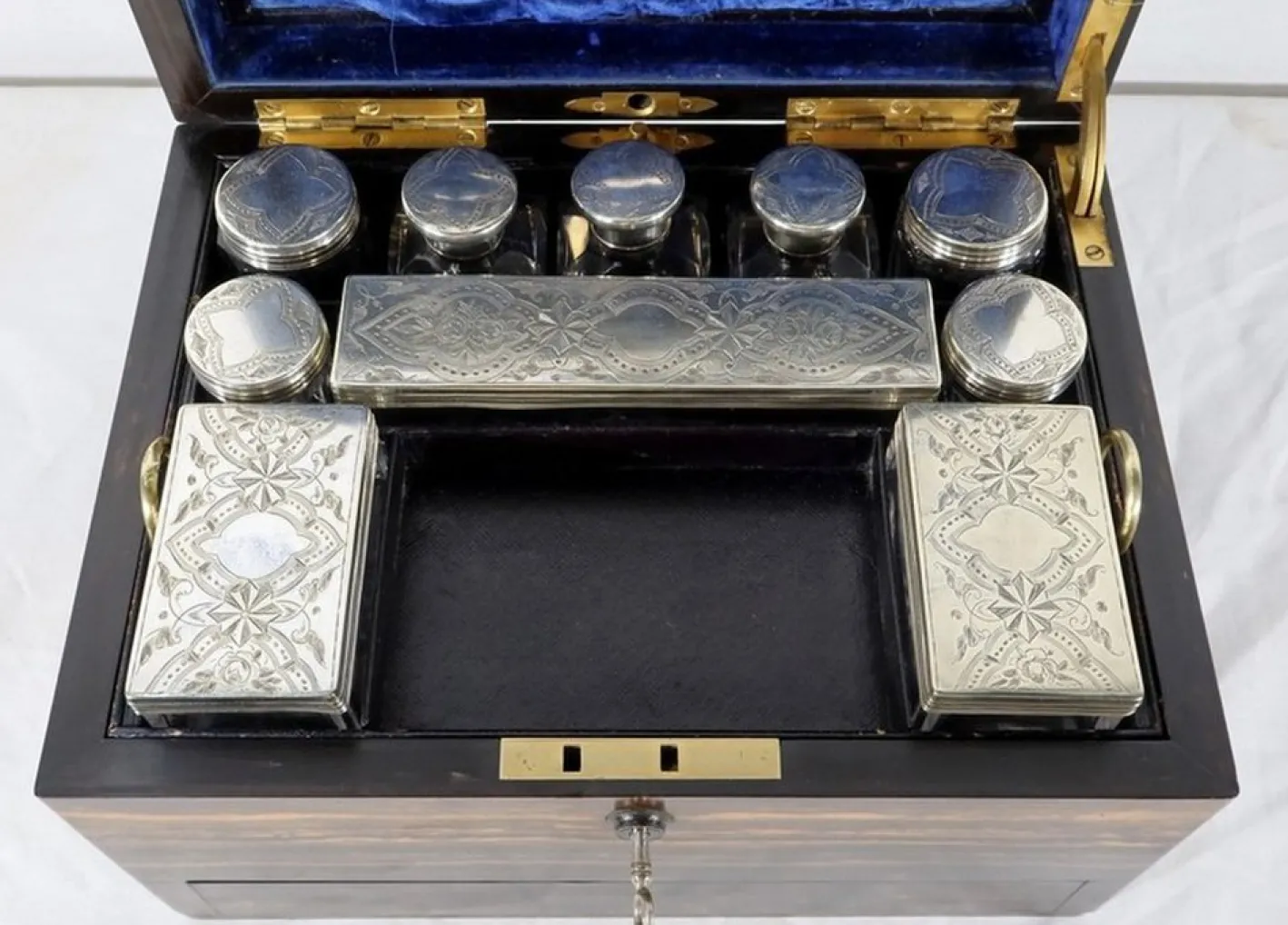19. Jahrhundert Toilettenbox aus Holz von John Bagshaw & Sons, England