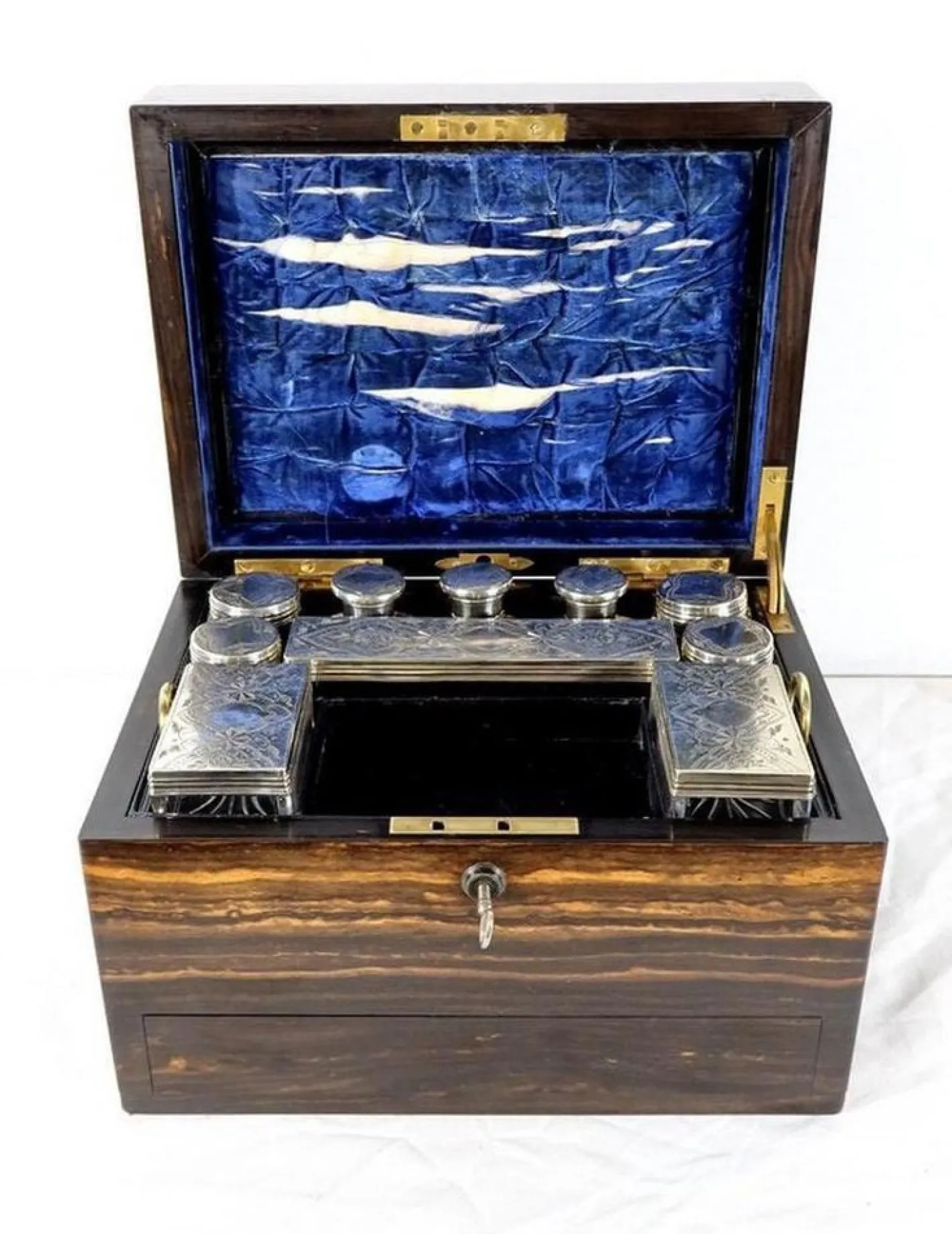 19. Jahrhundert Toilettenbox aus Holz von John Bagshaw & Sons, England