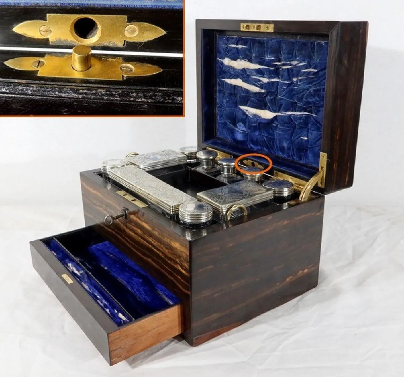19. Jahrhundert Toilettenbox aus Holz von John Bagshaw & Sons, England