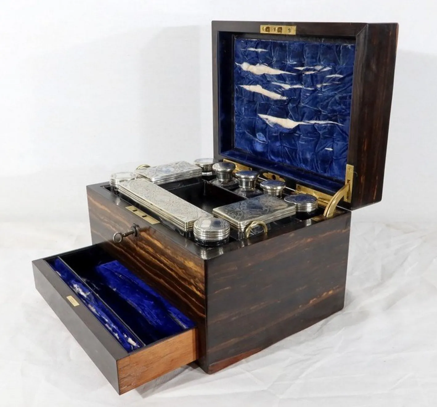 19. Jahrhundert Toilettenbox aus Holz von John Bagshaw & Sons, England