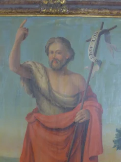 Johannes der Täufer und das mystische Lamm, 19. Jh., Öl auf Leinwand, gerahmt