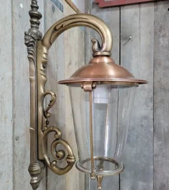 Jugendstil Messing Kupfer Wandlaterne Außenlampe