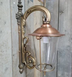 Jugendstil Messing Kupfer Wandlaterne Außenlampe