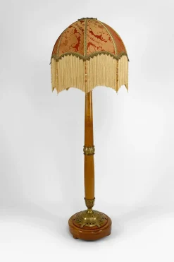 Jugendstil Stehlampe aus Kirschholz von Paul Follot, Frankreich, 1920er