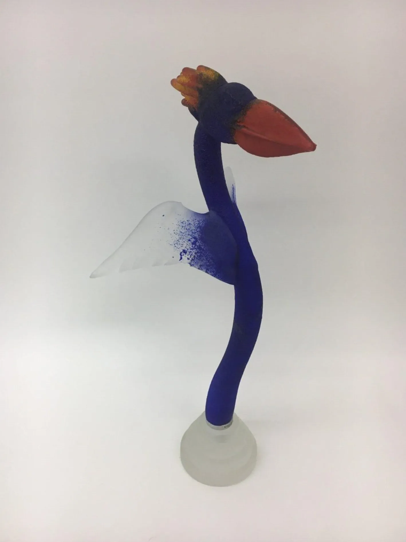 Kjell Engman für Kosta Boda Große Vogelskulptur, 1970er