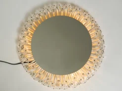 Kleiner Mid-Century Modern Flower Spiegel von Schöninger, 1950er