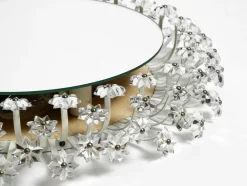 Kleiner Mid-Century Modern Flower Spiegel von Schöninger, 1950er