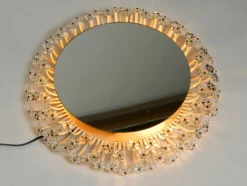 Kleiner Mid-Century Modern Flower Spiegel von Schöninger, 1950er
